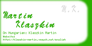 martin klaszkin business card